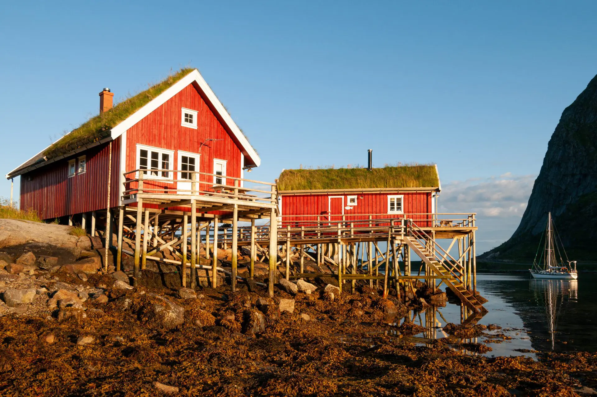 Traditional fishermen’s cabins in Lofoten