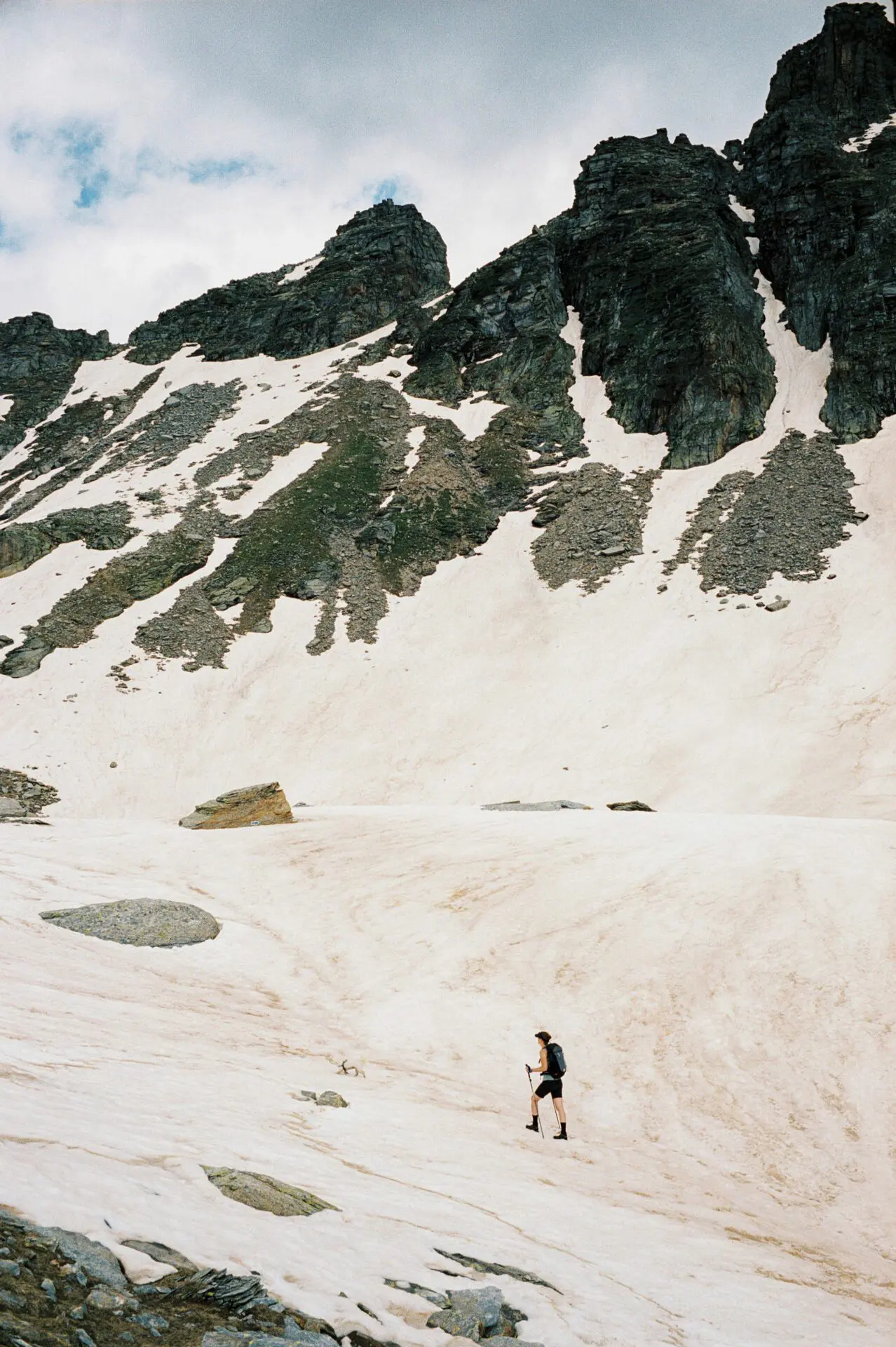 Springtime hike on Ticino's melting snow